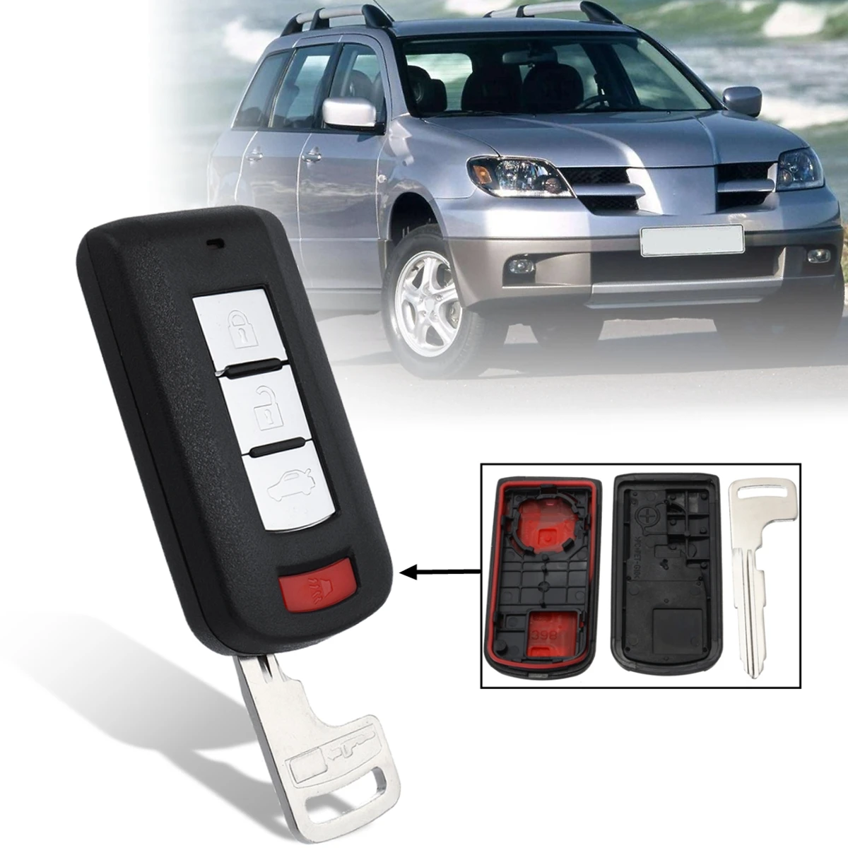 Новинка чехол для Mitsubishi Lancer Outlander 2008 2009 2010 2011 2012 2013 2014 2015 2016 с 4 кнопками|Футляр