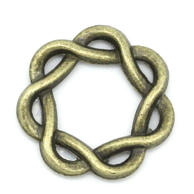 

Doreen Box Lovely Jewelry Rings For Connectors/Pendants Findings Antique Bronze Twist 15x15mm,100PCs (K02306)