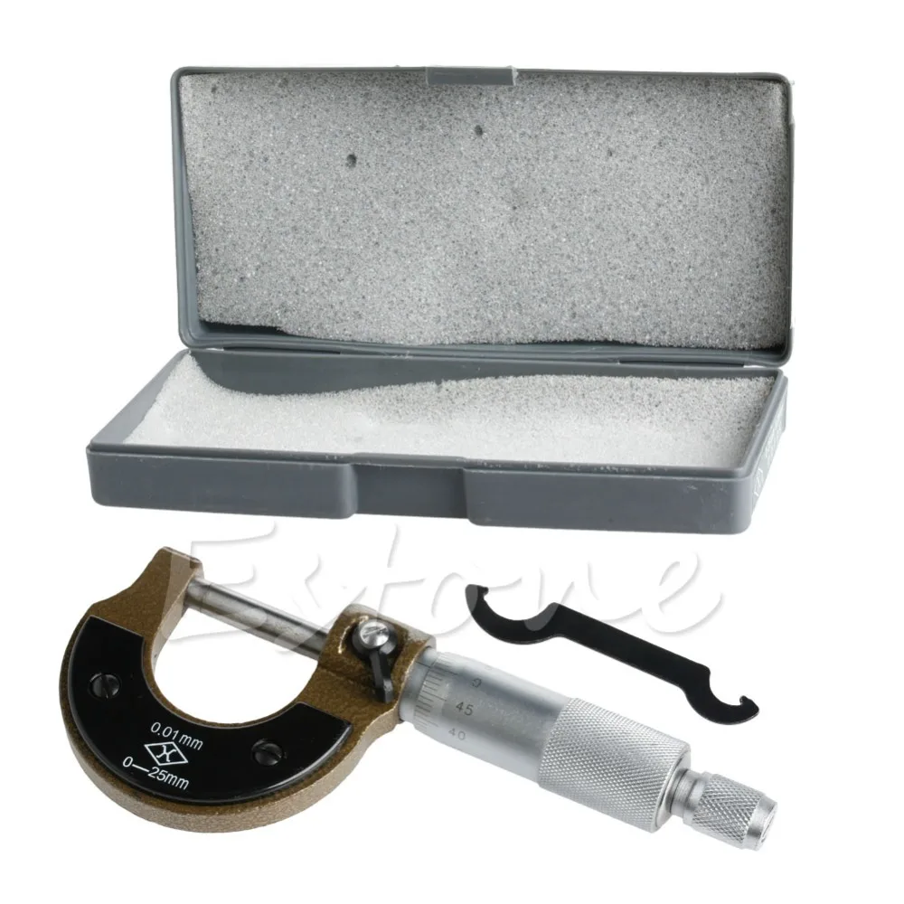 

Outside External Metric Gauge Micrometer Machinist Measuring 0-25mm with Box Measuring Gauging Tool