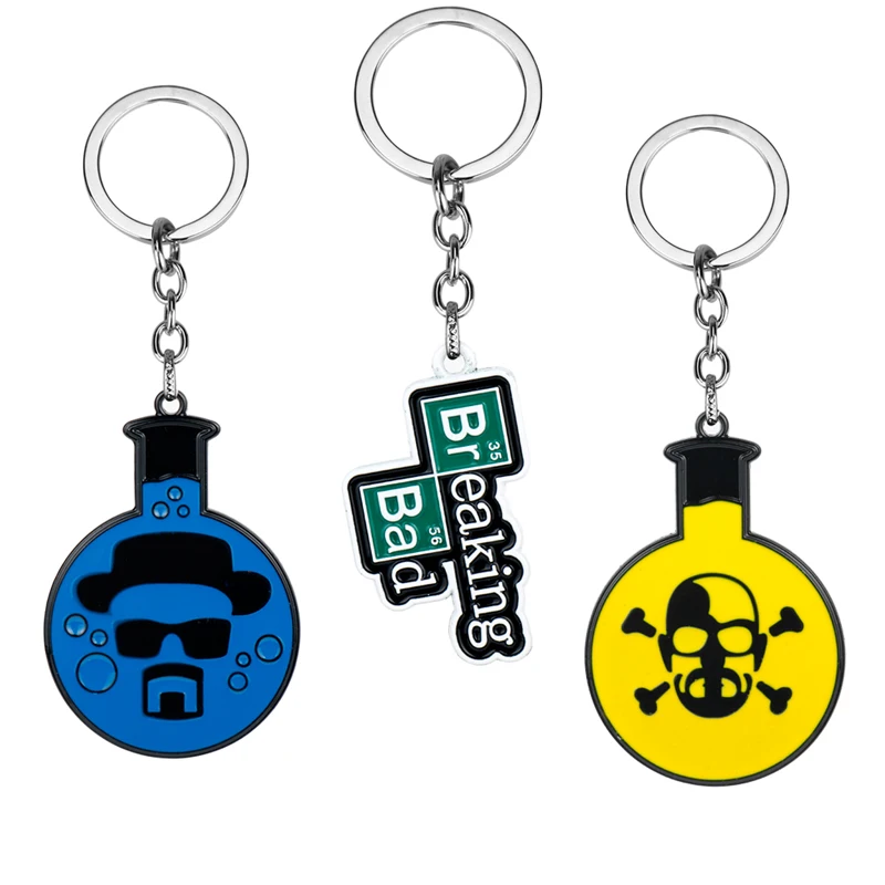 

TV series Trinket Breaking Bad BA BR Logo Keychain Metal key chain Creative Jewelry Key Ring Women Men's Car Keyholder llaveros