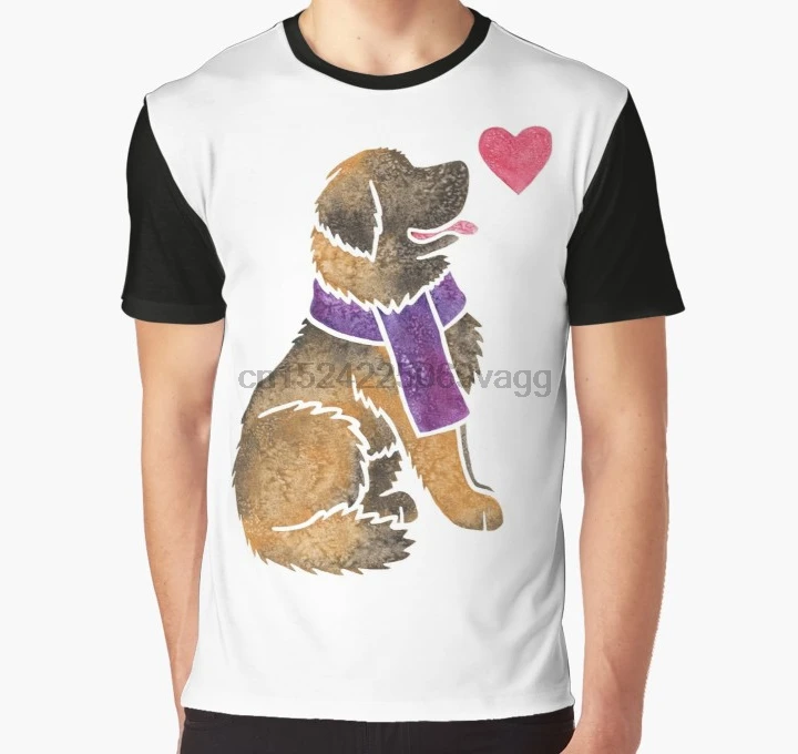 

All Over Print T Shirt Men tshirt Watercolour Leonberger Graphic T-Shirt