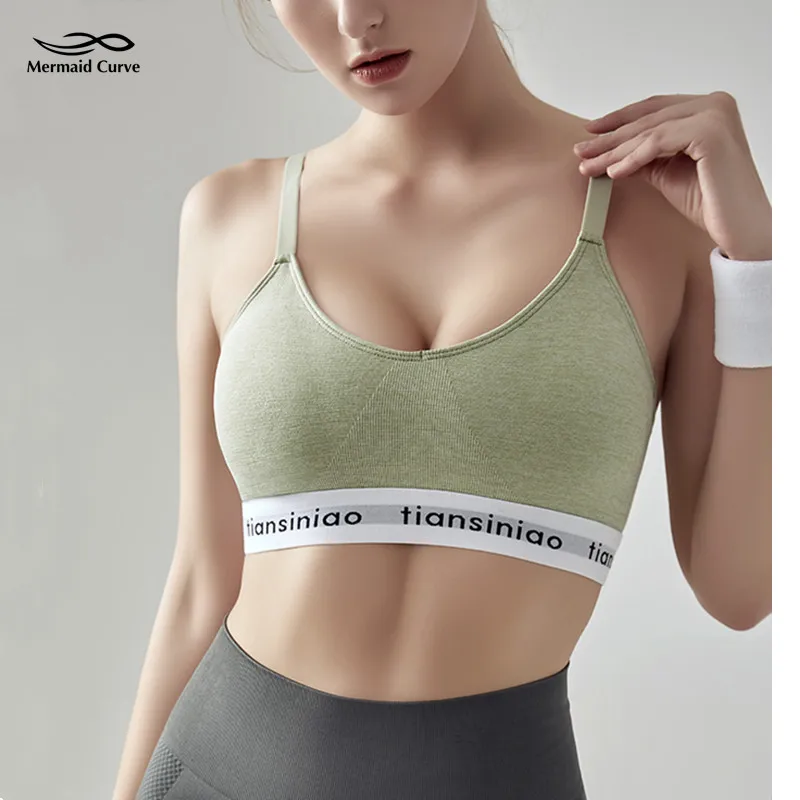 

Mermaid curve Seamless Sports Bra Women Gym Back Cross Strappy Fitness Bras push up Gym Active Wear Yoga Bras For Running Tops