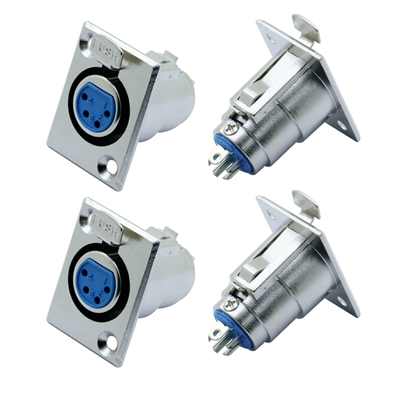 10pcs 4 Pin Xlr Connector Ys1k3f2 Nickel Plated 4pin Xlr