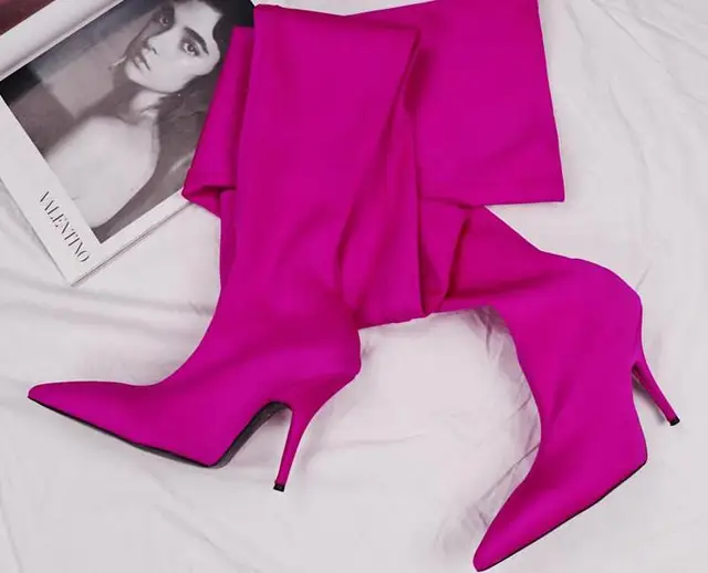 light purple thigh high boots