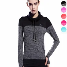 Женские рубашки для йоги, топ для йоги, быстросохнущий, с высоким воротником, женские футболки для занятий спортом, бега, спортзала, фитнеса, спортивная рубашка, пальто, куртка, одежда