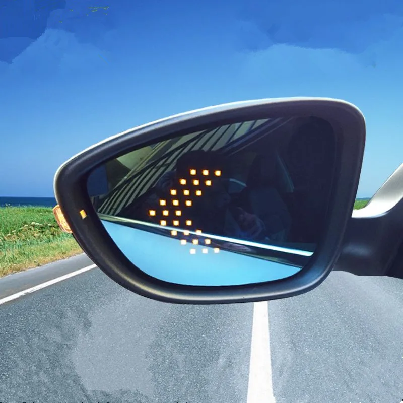 

Brand New Power Heated Blue Wide Angle Sight Side Rear View Mirror Glasses For Volkswagen Passat 2016
