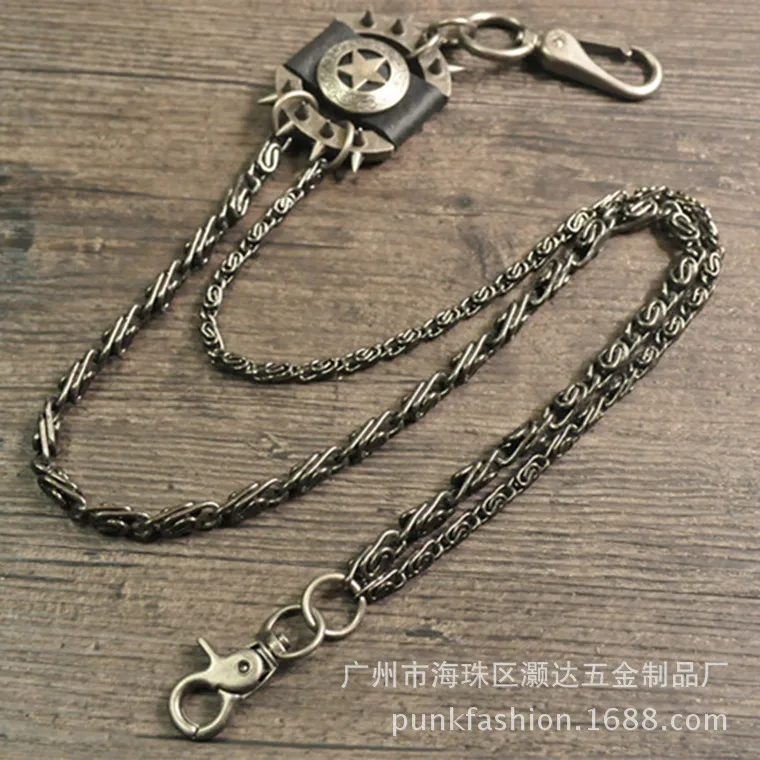

Street Big Ring Key Chain Rock Punk Trousers Hipster Key Chains Pant Belt Jean Keychain HipHop Portachiavi Kpop Accessories KL26