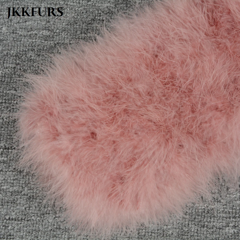 Женское пальто с перьями страуса JKKFURS теплая зимняя куртка из натурального меха