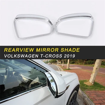 

Rearview Mirror Rain Protector Shade Cover Frame Sticker Exterior Accessories for Volkswagen T-CROSS 2019 Car Styling