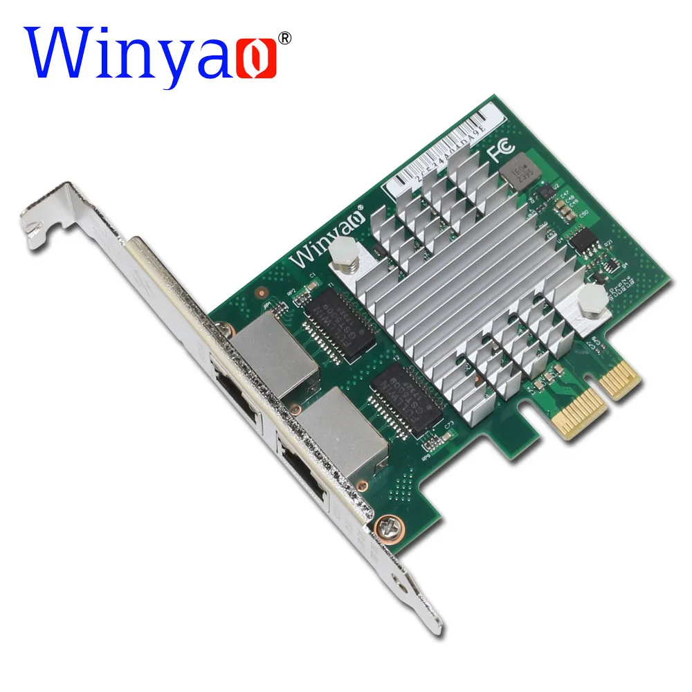 

Winyao E350T2 PCI-E X1 RJ45 Desktop Dual Port Gigabit Ethernet Lan 10/100/1000Mbps Network Interface Card For i350-T2 NIC
