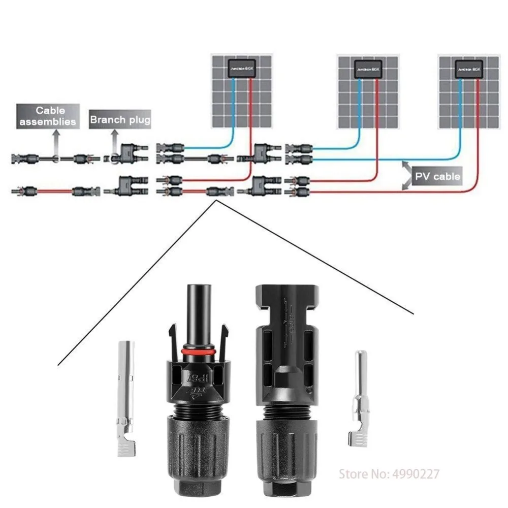50 пар/лот, MC4 разъем панели солнечных батарей мужской и женский для солнечной системы