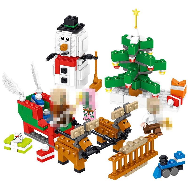 My World Mechanism 368Pcs Building Blocks Christmas Theme Santa Claus Snowman Bricks Compatible Legoings Educational Toys Child | Игрушки и