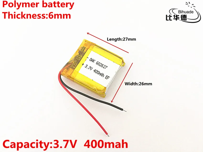 1 шт./лот 3,7 в 400 мАч 602627 602626 плиб полимерный литий-ионный/литий-ионный аккумулятор для умных часов