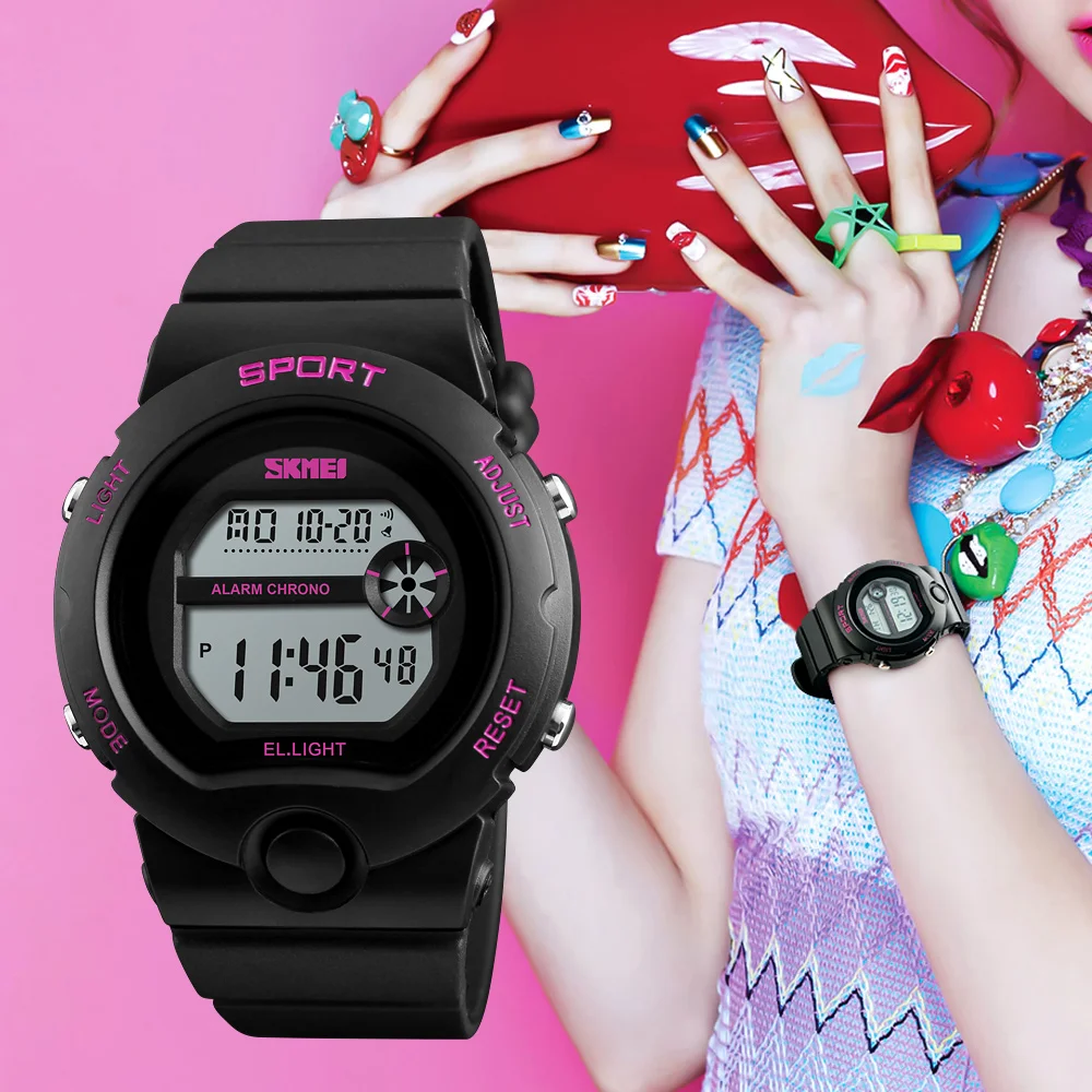 Vente SKMEI Mode Relogio Feminino Reloj De Mujer Dames Montre Femme Étanche Montres Femme Alarme Numérique Femmes Montres