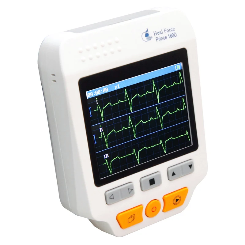 

Heal Force Easy Handheld ECG Monitoring Machine Mini Portable LCD Electrocardiogram Heart Monitor Health Care Prince 180D + SPO2