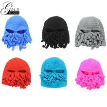 Повседневная забавные щупальца Осьминог узорчатые вязаные шапки шапка Ветрозащитная маска зимний теплый шерстяной вязаный маска для лица вязаная шапка маска-осьминог