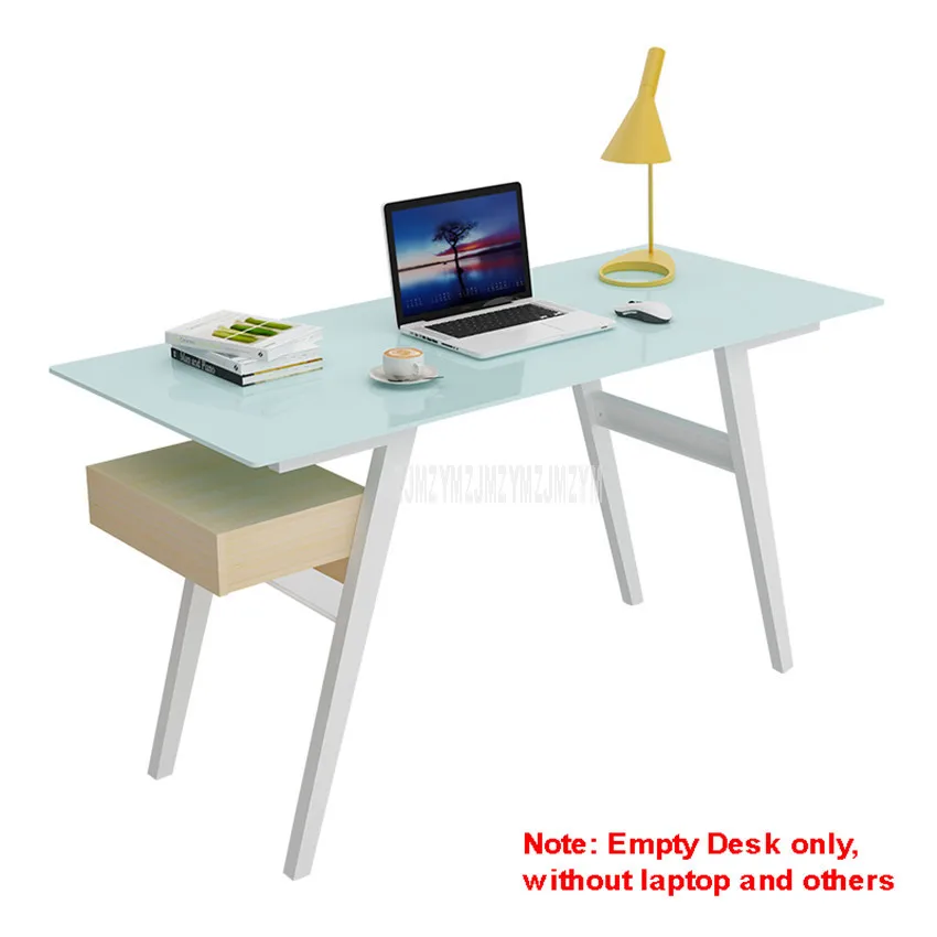 140*60 см настольный стол из закаленного стекла, компьютерный стол, ноутбук, стол для ноутбука, спальня, металлическая ножка, для студентов, деревянный стол, 12134