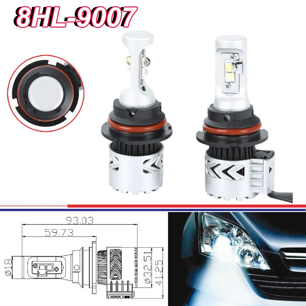 Auto LED Headlight Kit 9007 72W (9)