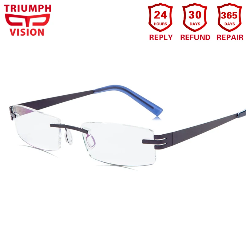 Männer Titan Ultraleicht Vision Randlose Lesen Myopie Klar C2 Triumph Für Anblick Brillen Rahmen Brille qx0wxI