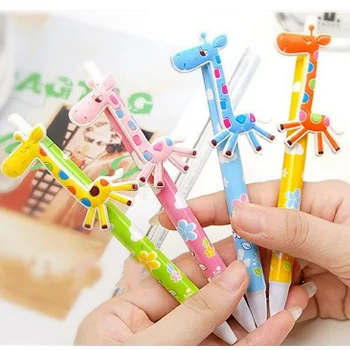 

10 pcs/lot Cute Cartoon Plastic Deer Ballpoint Pens Lovely Ball Pen School Supplies Korean Stationery Gift Free shipping 107