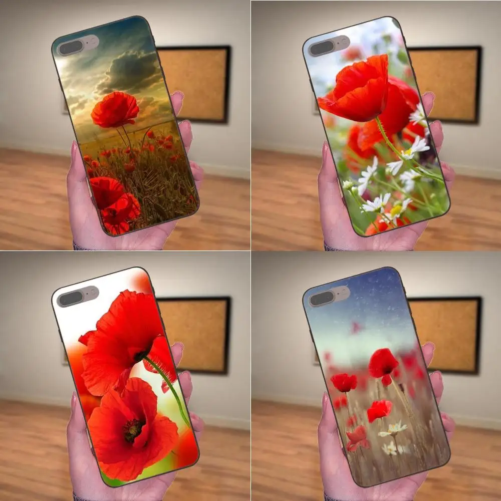 

TPU Phone Case Skin Cover Poppy Flower For Xiaomi Redmi Note 2 3 4 4A 4X 5 5A 6 6A 7 Go Plus Pro S2 Y2