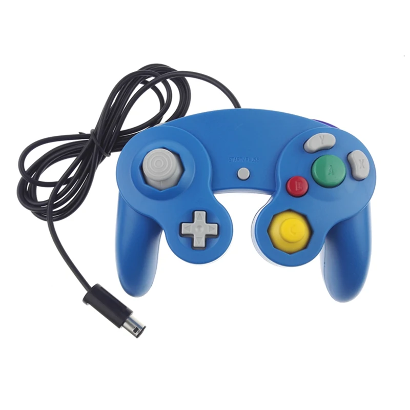 50 шт. проводной игровой контроллер геймпад джойстик с одной кнопкой для G-ameC-ube N-G-C - Цвет: Синий