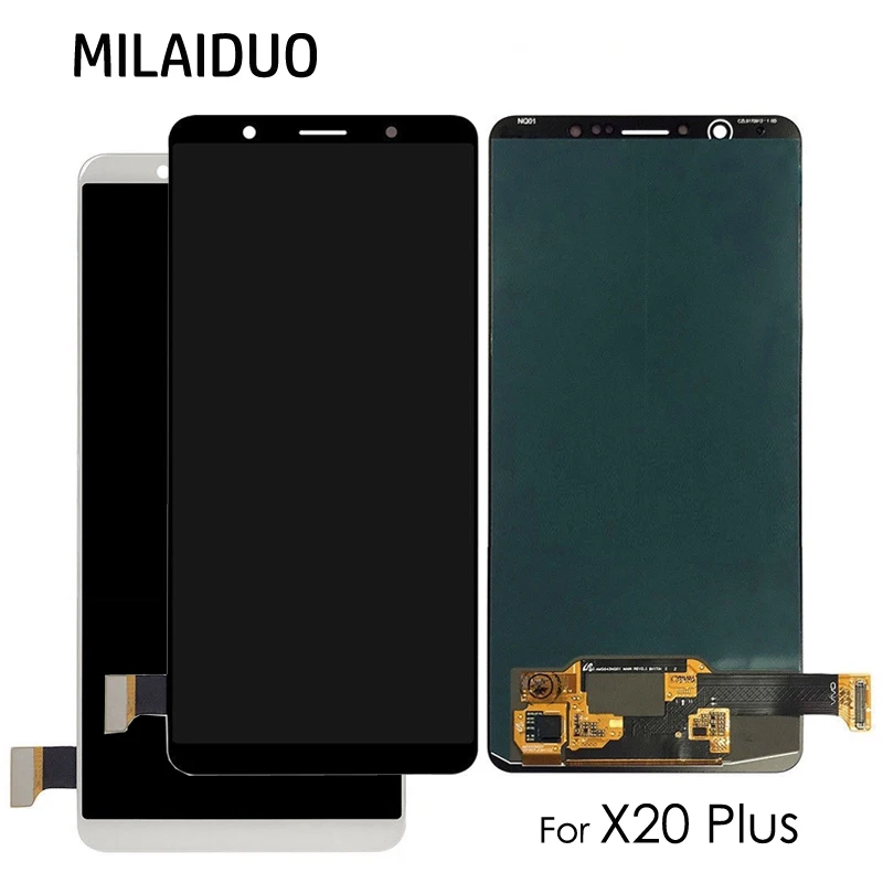 

Super AMOLED For VIVO X20 X20 Plus X20P LCD Display Touch Screen Digitizer OLED Full Assembly Replacement Black White No Frame