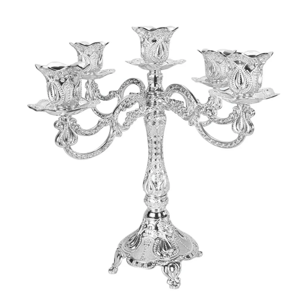 1/3/5 Heads Vintage Desktop Candle Holder Candlestick Candelabra Mood Light Accessories Home Table Dining Decoratons