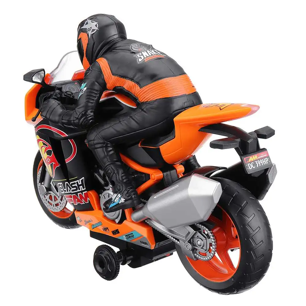 Rc Motorcycle 360 Rotation With Light Sound Car Rtr Model Mini Car Vehicle Outdoor Toys For Boy Toys 1/18 2.4G