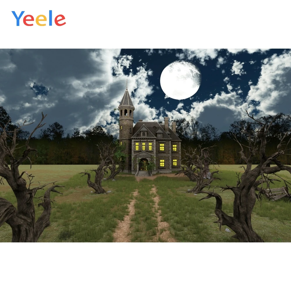 

Yeele Halloween Wallpaper Castle Moon Customized Photography Backdrop Personalized Photographic Backgrounds For Photo Studio
