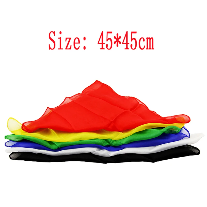 

New 6pcs/pack 45*45cm Silk Magic Tricks Magic silk for Magician Change Color Silk Scarf Streets Stage Magic Props Tools