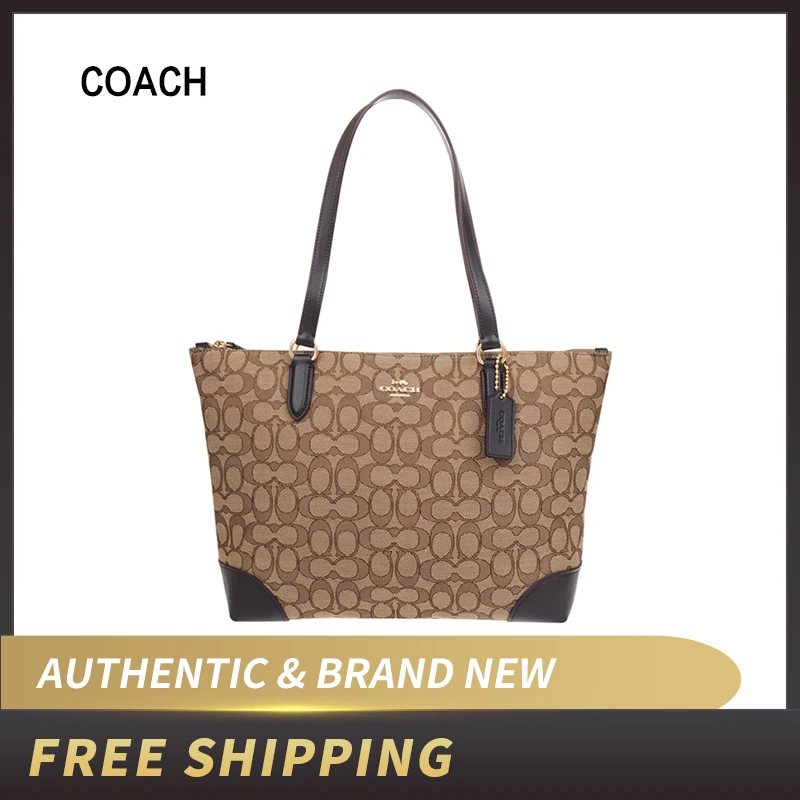 Coach F29958 Handtekening Jacquard Zip Tote Bag Purse Coach F29958 Handtekening Jacquard Zip Tote Bag Purse