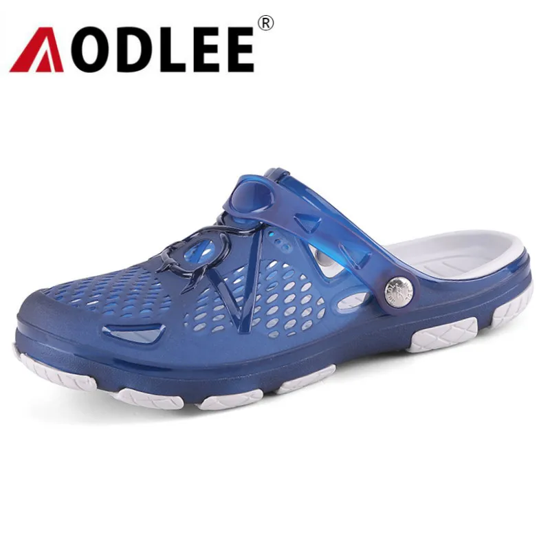 

AODLEE Jelly Shoes Sandals Men Breath Mens Sandals Summer Outdoor Beach Sandals Casual Shoes Men Slippers Croc Clogs Men Shoes
