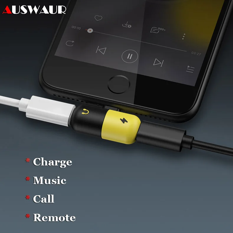 Goede Oortelefoon Hoofdtelefoon Audio Adapter voor iPhone X 7 8 Plus Charge Charger Charging Adapter Dubbele Jack Adapter Capsule Ontwerp