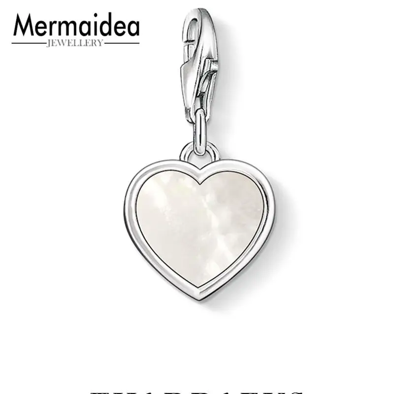 

Classic New Heart of Pearl Mother Diy Pure 925 Sterling Silver Charms Pendant Fit Bracelet Jewelry For Women Drop Shipping