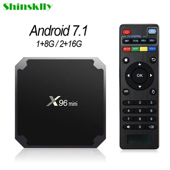 

Cheap X96 Mini Android 7.1 Tv Box 1G+8G/2G+16G Amlogic S905W Quad Core Support 4K Media Player 2.4G Wifi x96mini Set Top Box