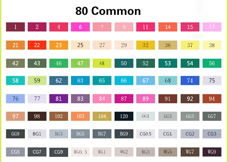 TOUCHNEW 36/48/60/72 Цвет эскиз Маркеры Ручка Двойные головки на спиртовой основе маркер для манги со значком для рисования для учащихся дизайн искусство Сделано в Китае - Цвет: 80 Common