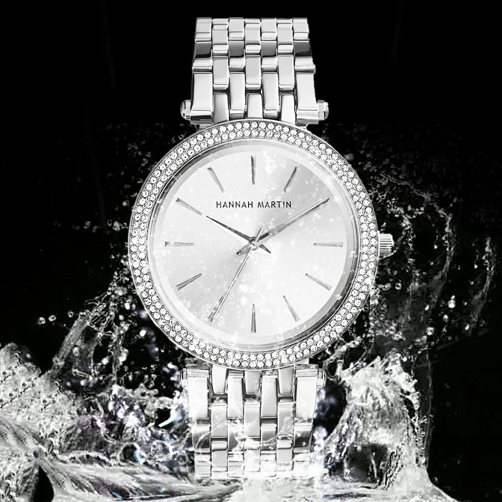 

Fashion Rhinestone Diamond Women Bracelet Watch Top Luxury Brand Ladies Wrist Watches Silver Steel Female Clock Relogio Feminino