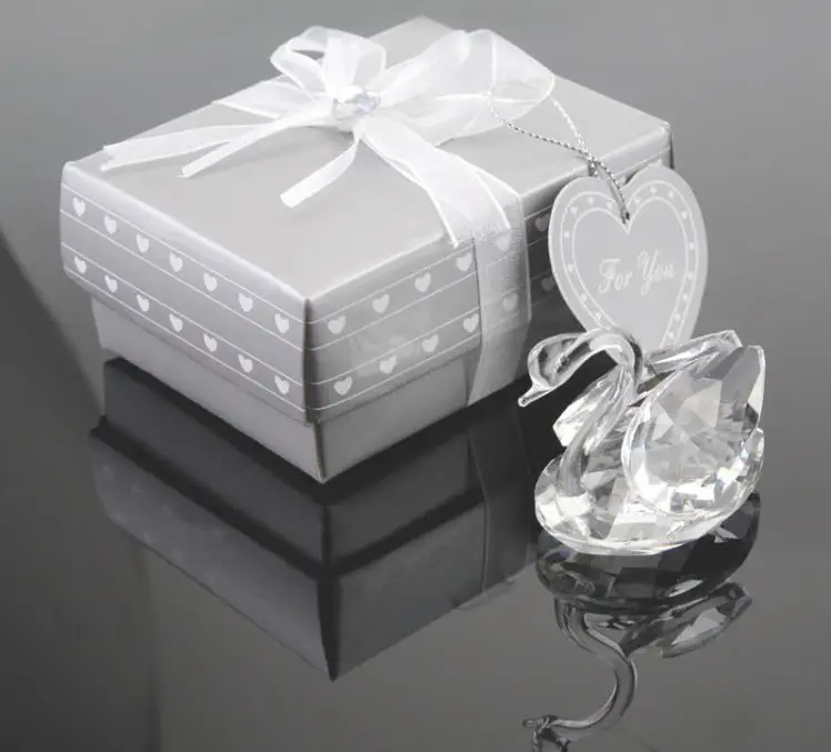 

50pc free shipping wedding anniversary gifts party supplies centerpieces guest souvenirs crystal swan wedding favor