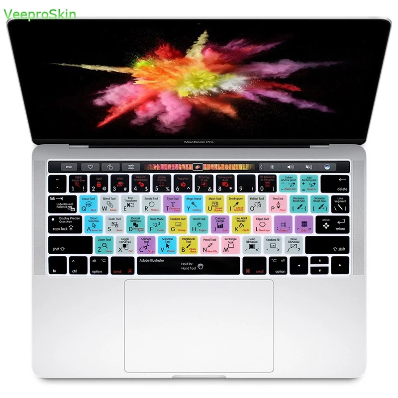 Macbook Pro の 13 15 タッチバー A1706 A1707 Adobe Illustrator の愛機能ショートカットホットキーシリコンキーボードカバーキーパッドスキン Keyboard Covers Aliexpress