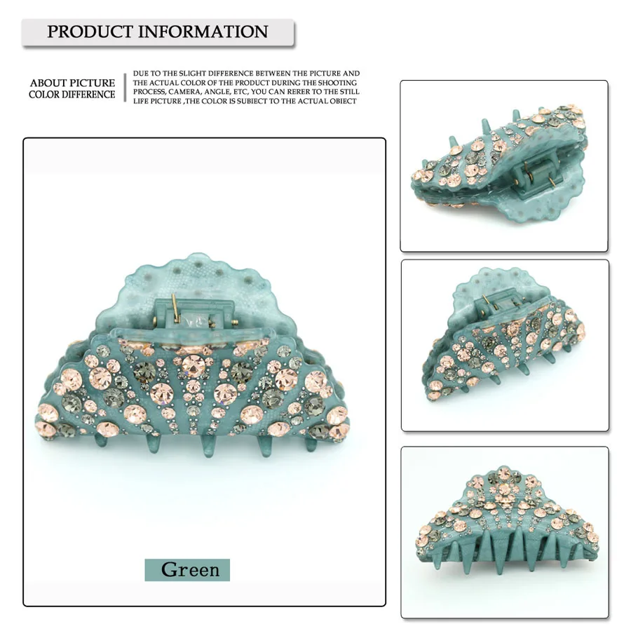 Заколка для волос в форме краба-большие ацетатные стразы, аксессуары для волос-украшение для больших волос для женщин и девушек-Тиара для невесты