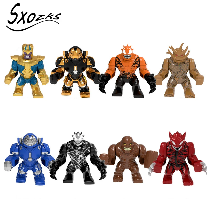 

Single Avenger Endgame Big size Wolverine Thanos Hulk Armor venom Groot toxin riot le compatible building blocks Kid Toys JM-56