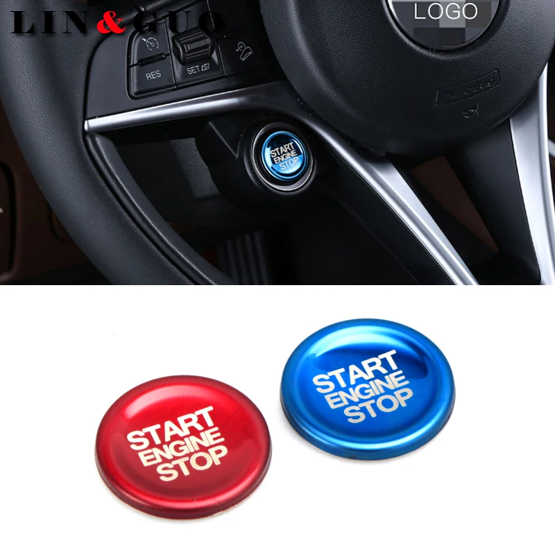 

1pcs 2.2cm Aluminum dedicated key for Alfa romeo Giulia Stelvio start button decorative ignition