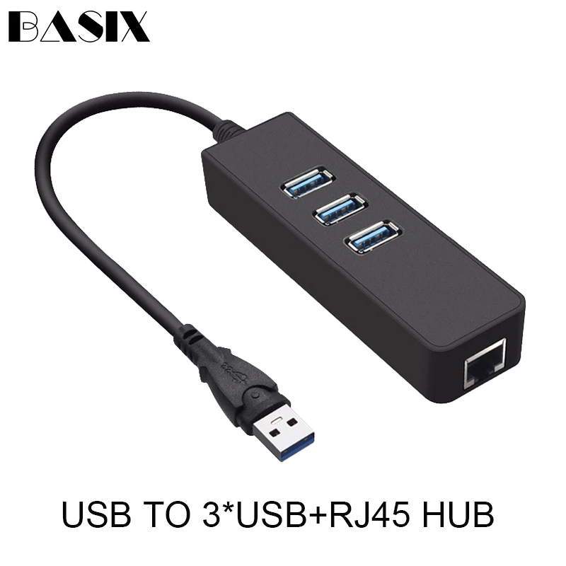 Basix USB Ethernet адаптер USB 3,0 сетевая карта для RJ45 Lan для Windows 10 Xiaomi Mi коробка 3 переключатель Ethernet USB