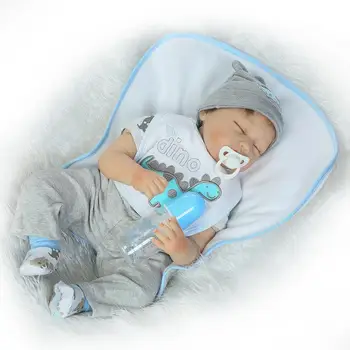 

New 46cm Vinyl Silicone Reborn Baby Doll Lifelike Children Accompany Toy Kids Gift