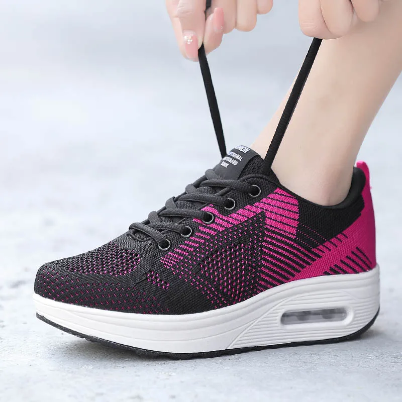

Fashion women's high heel summer breathable waterproof wedge with platform women's shoes Pu leather casual shoes H5