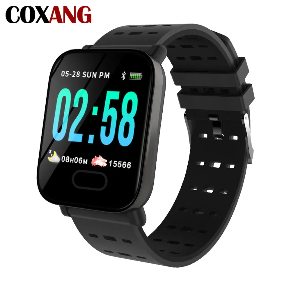 

COXNAG A6 Smart Watch Heart Rate Monitor Sport Blood Pressure Fitness Tracker Waterproof Sport Smartwatch Band for IOS Android