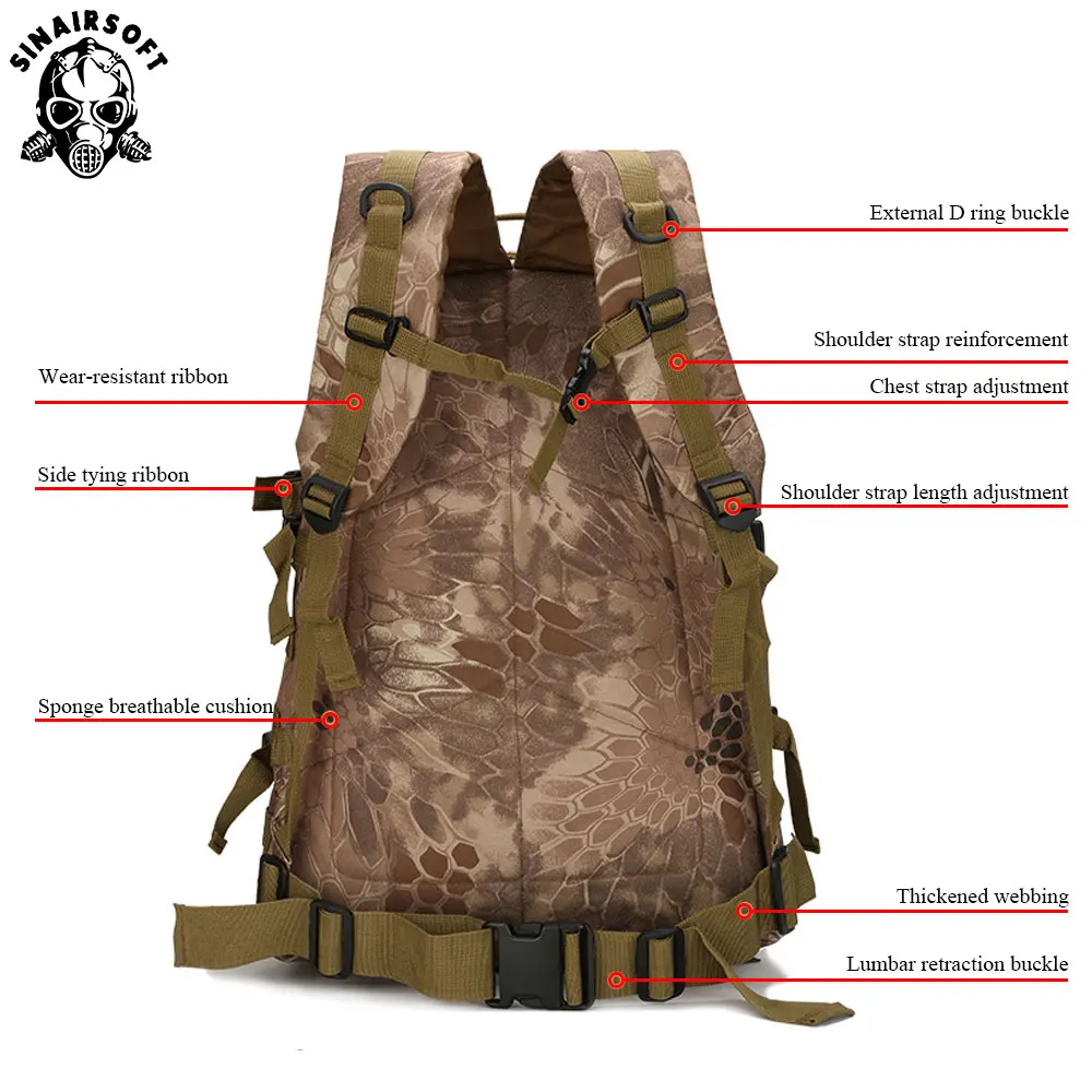 SINAIRSOFT 3D тактический рюкзак с системой Молле для скалолазания военного кемпинга