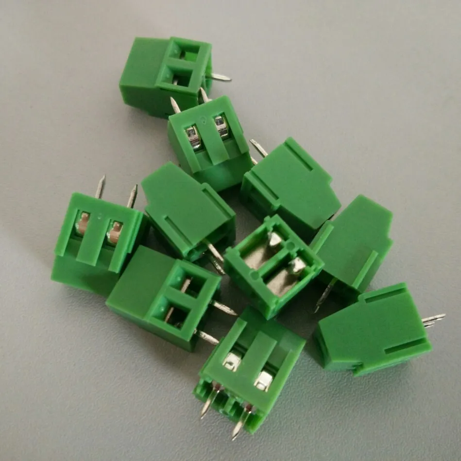 10Pcs 300V 10A 5mm Pitch 2 Poles PCB Screw Terminal Block Connector