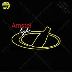 Неоновая вывеска для Amstel Light бутылочное Пиво Неоновый сигнал лампы ручной работы пивной бар паб стекло неоновая вывеска украсить Ресторан